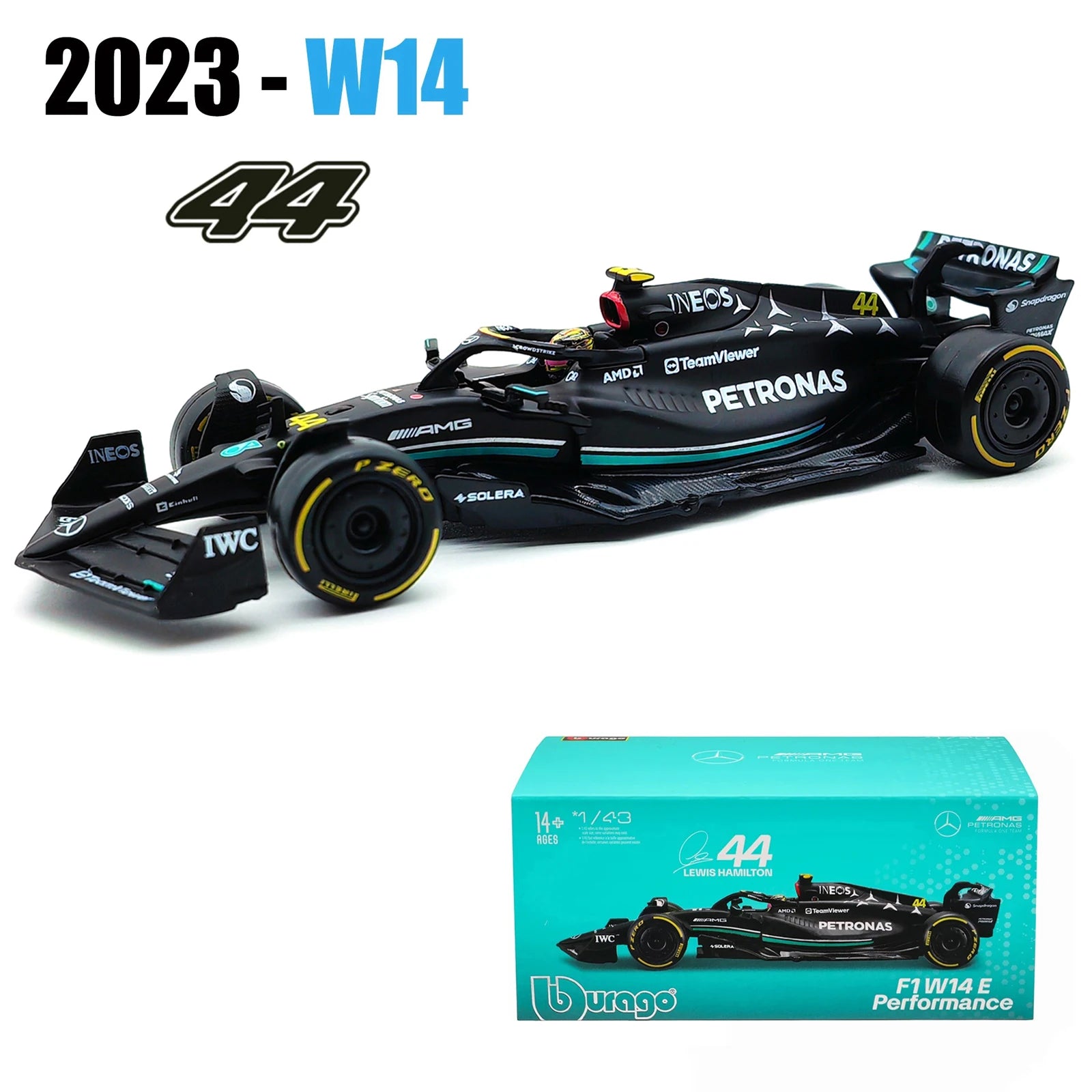 Mercedes AMG W15 W14 #44 #63 Scale 1:43 model