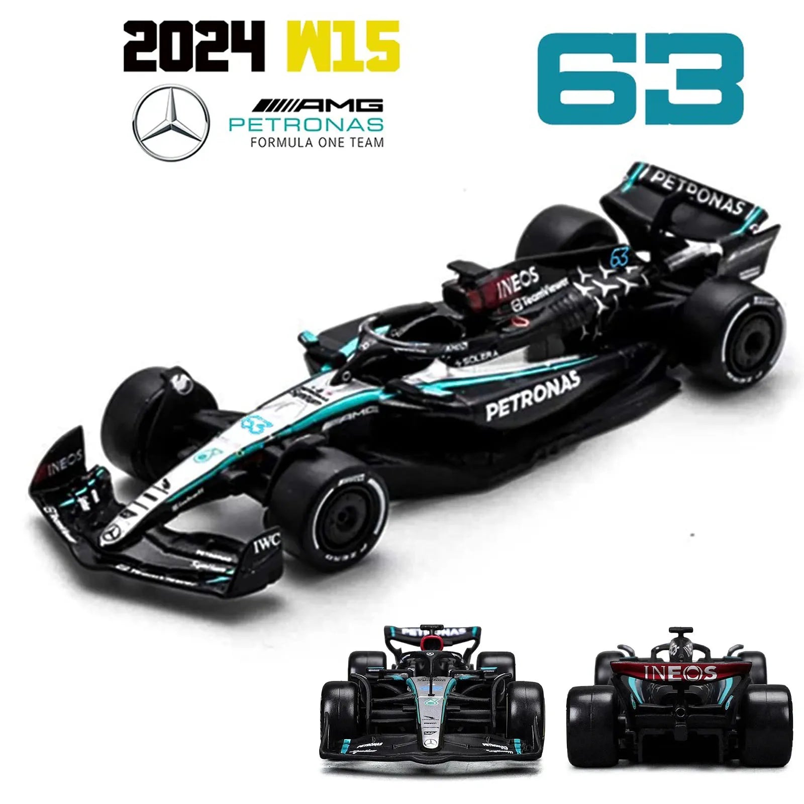 Mercedes AMG W15 W14 #44 #63 Scale 1:43 model